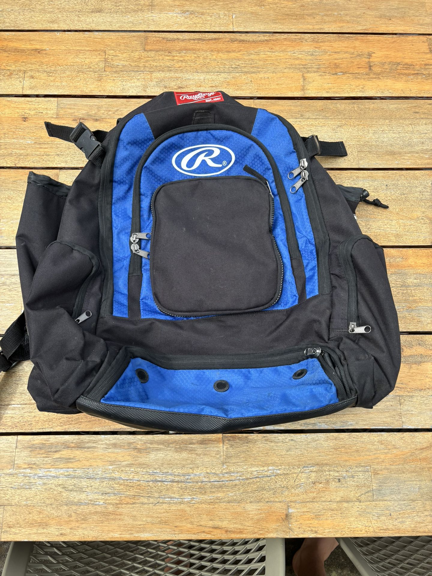 Blue Rawlings Baseball Backpack