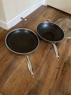 Hexclad Hybrid Cookware Stainless Steel Pan Nonstick 12" Wok & Fry Pan, 12" With Lid