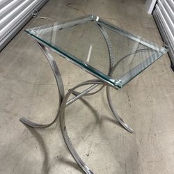 Glass Console Table – Modern Chrome Base 20x20x 24 High 