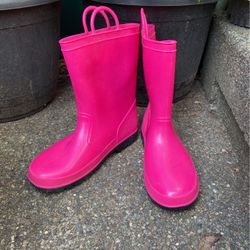 Girls Pink Rain Boots Size 4