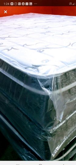 Queen size new thick pillow top bed can deliver