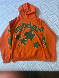 Sp5der Orange Pullover Hoodie