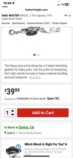 Heavy Duty Cable Winch Puller