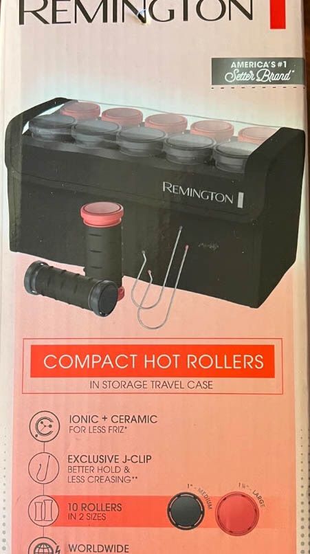 Remington H-1016 Compact Ceramic Travel Hair Setter Hot Rollers Set of 10