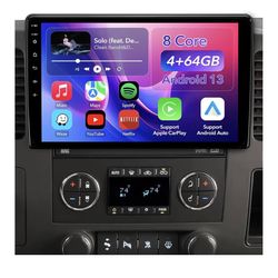 8 Core 4+64GB Car Radio Stereo Upgrade for Chevy Silverado 2007-2013 GMC Sierra Yukon, Plug and Play 10.2" Android 13 Head Unit with Wireless Carplay/