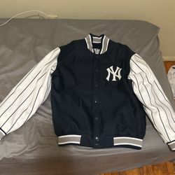 Yankees Pinstripe Varsity Jacket Size M