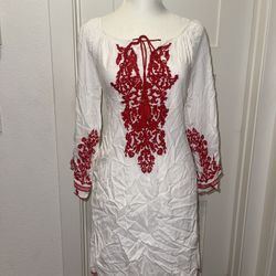 Red And White Tunic Dress