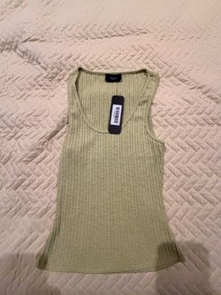 Vici Ribbed Tank Top – Sage Green NWT