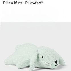 Bunny Weighted Plush Kids' Throw Pillow Mint - Pillowfort™