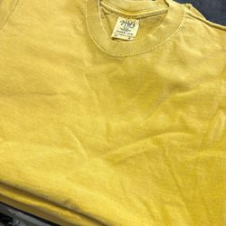 Shaka Garment Dyed T-shirts Mustard Colored 