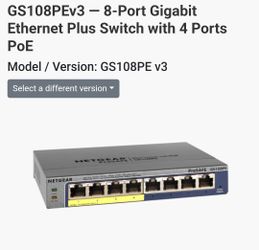 Netgear (GS108PE) POE Switch