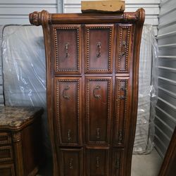 Luxury Solid Wood Bedroom Set Marble Top Nightstand Dresser Bed”