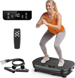 FEIERDUN Vibration Plate Exercise Machine for Whole Body, Lymphatic Drainage, Muscle Toning - Power Plate With Resistance Bands for Wellness and Fine