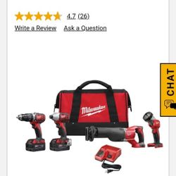 MILWAUKEE M18 4PCS COMBO TOOL SET