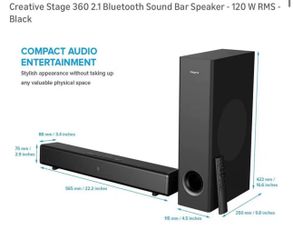 Creative Stage 360 Bluetooth Sound Bar + Subwoofer w/ Remote