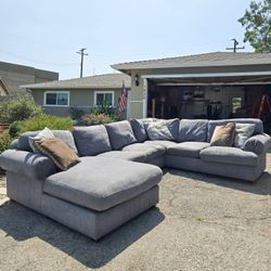 Delivery Available! Gray Sectional Couch Sofa Chaise