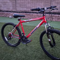 Adults, Red Off-Road Bike With Suspension