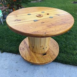 Spool Table Stained And Sealed