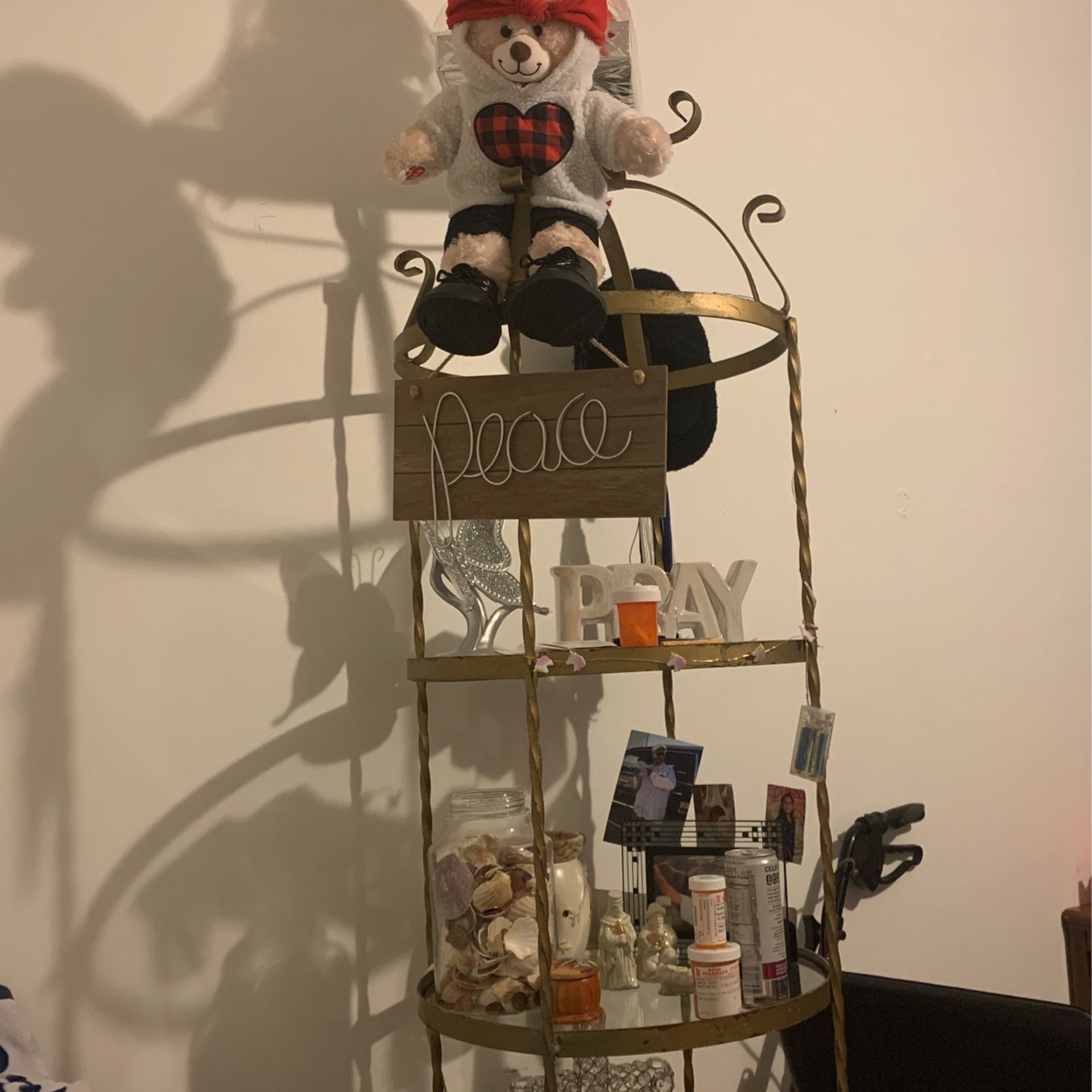 Etagere Glass And Metal 4 Shelves