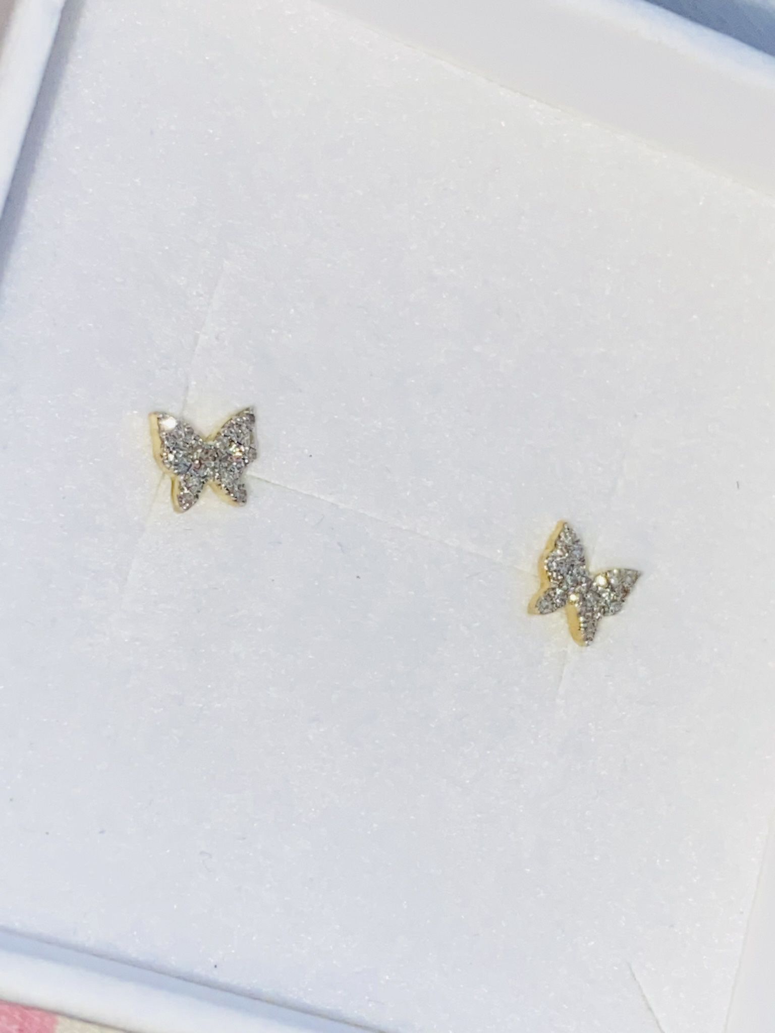 10kt Diamond Butterfly Earrings 