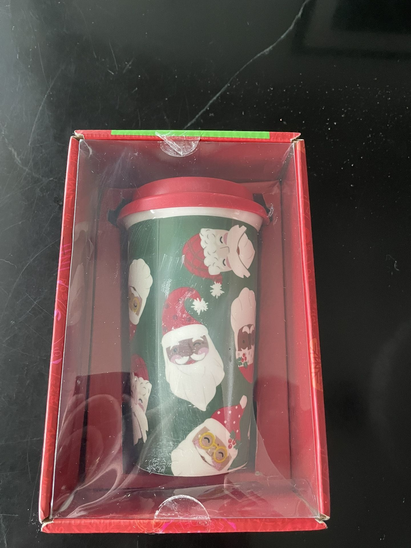Martha Stewart Travel Mug Christmas Santa NEW
