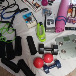 Dumbbells, Ankle Weights, Pull UP Bar. Digital SCALE AND MORE