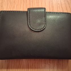 Black Leather Ladies Wallet
