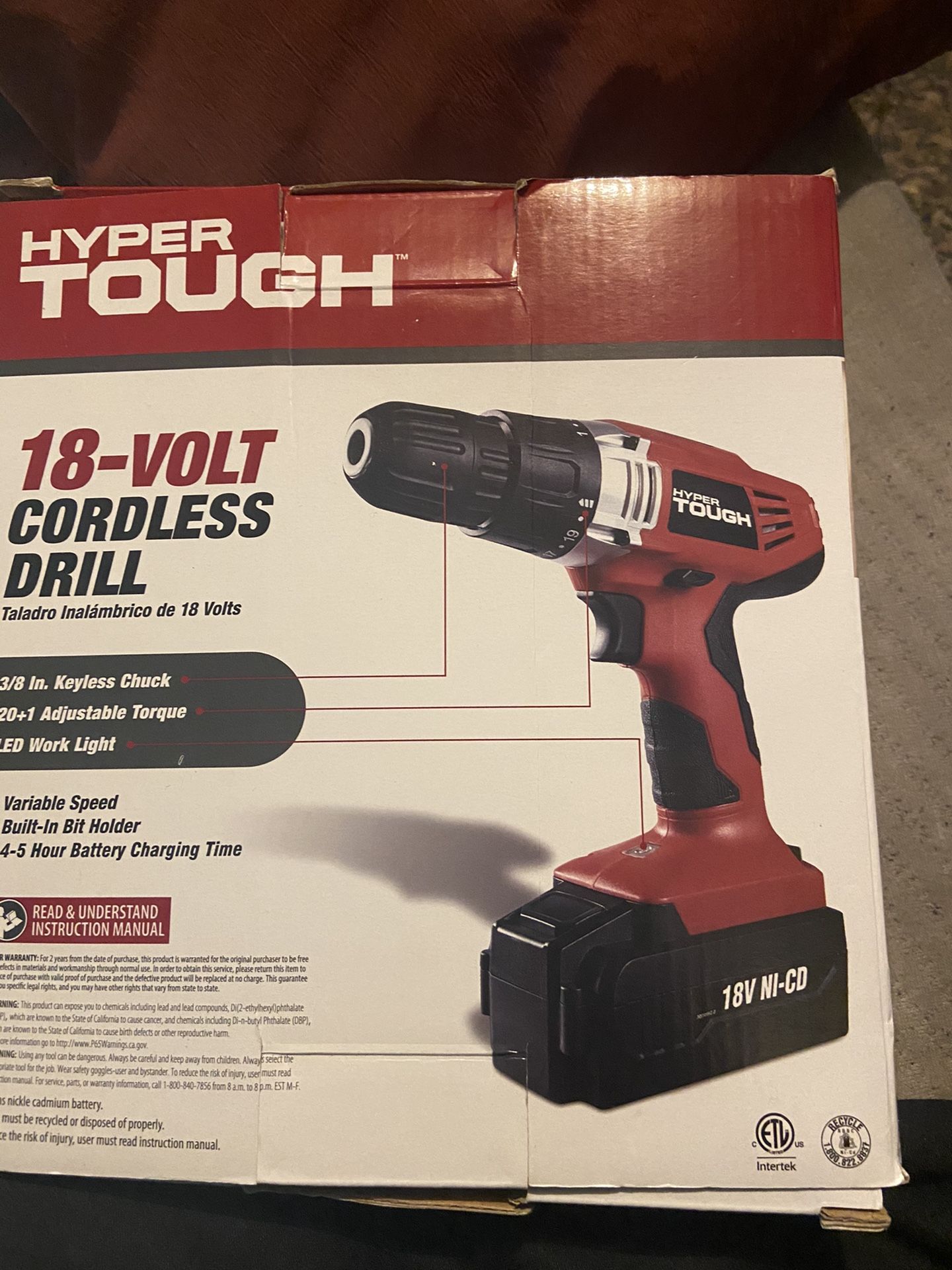 hyper tough 18‑volt cordless drill