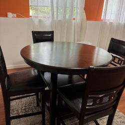  Brown Round Dining Table 