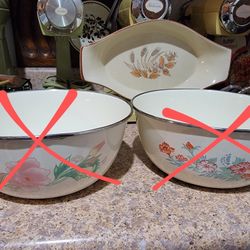 Vintage Japanese Pottery Casserole Dish 1950s Au Gratin + Other Pyrex 