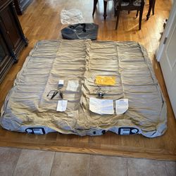 SOFINA King Size Pillowtop Air Bed with Built-in Electric Pumps for easy inflation and deflation. Converts to 2 Twin Size Beds. Flocked top for a soft