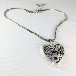 BRIGHTON Necklace Scrolled Heart Pendant Chain - NWOT