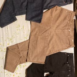 Levi Pants 501s: Dark Rinsed Indigo 32/32, Levis 501 Baggy Jeans 38x32 Brown White Oak Cone Denim 5 Pocket Button Fly, black Levi's 559 jeans 34/34