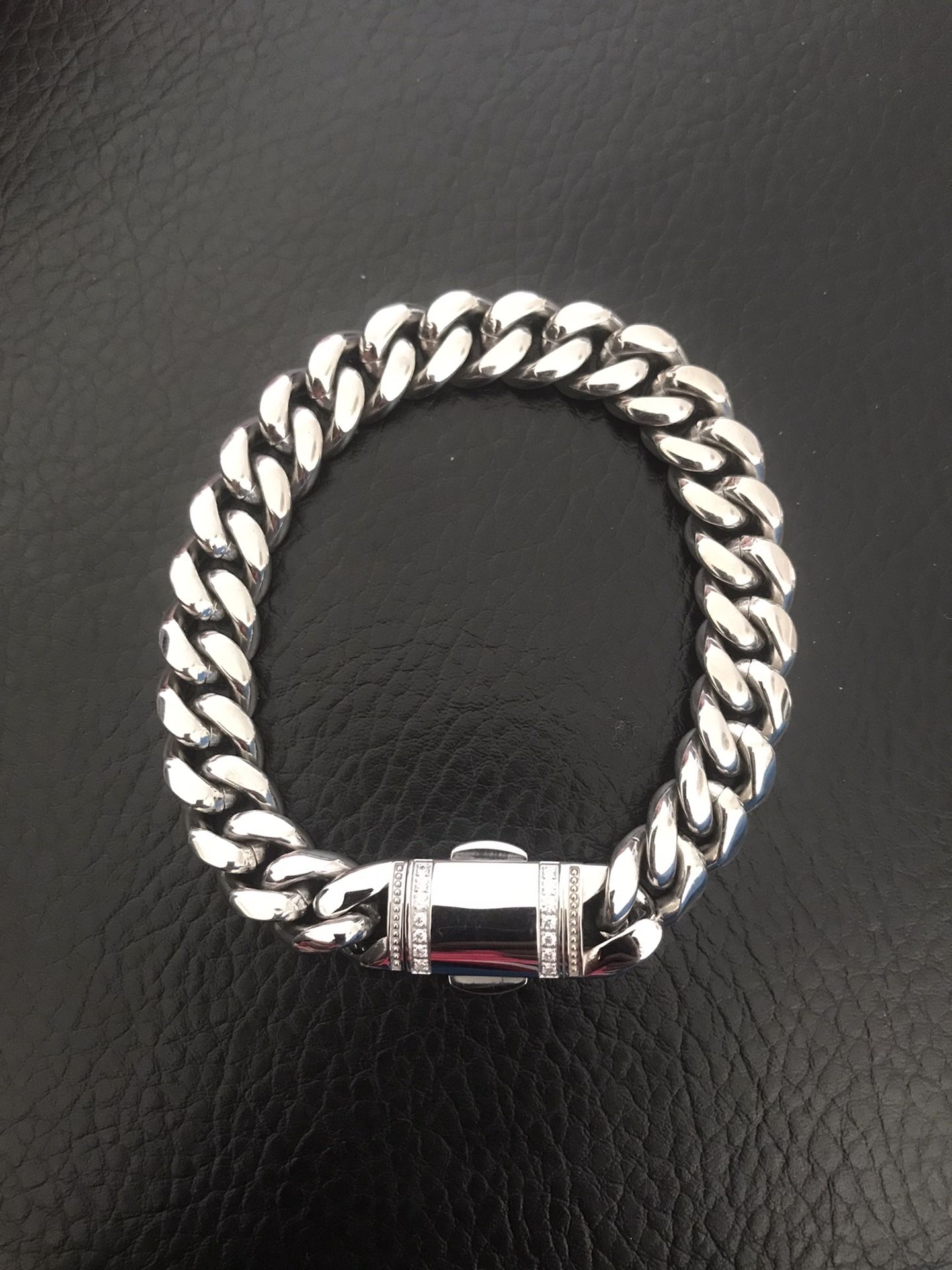 Stainless Steel Cuban Link Bracelet 