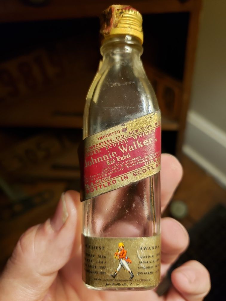 Antique Johnny Walker Red bottle (1/10th of a pint)