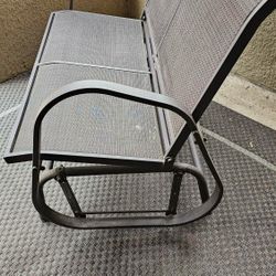 Patio Set, 2 Chairs, 1 Table And Swinging Bench