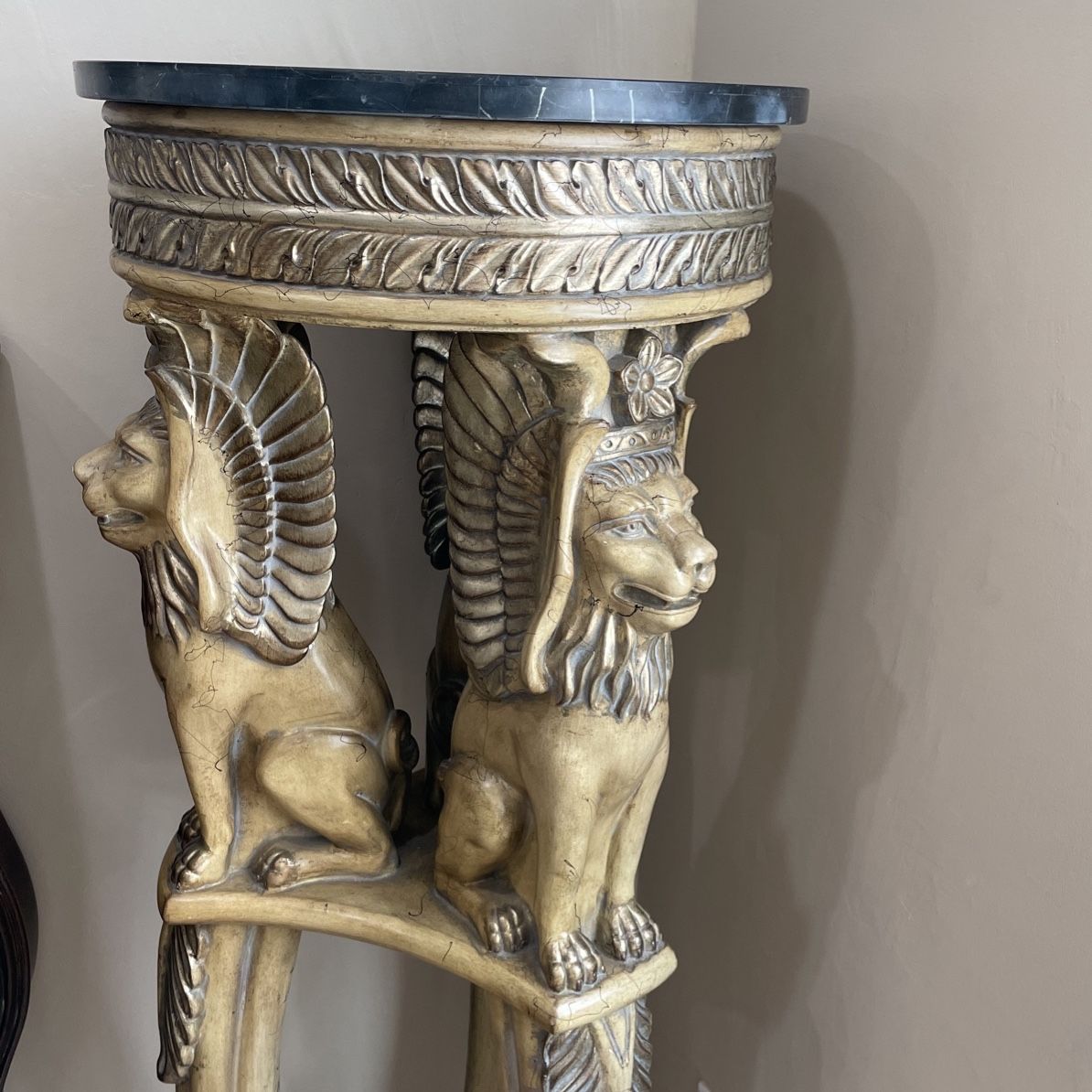 Decorative Stand. 50in X 17in. 3 Lions