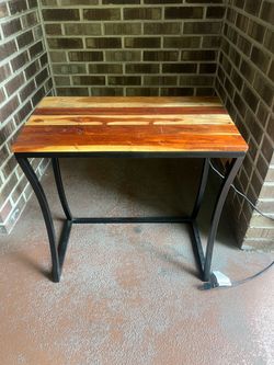 Industrial Wood Top Desk with Metal Frame