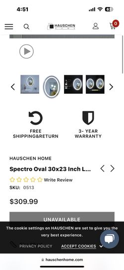 Spectro Oval 30x23 Inch Lighted Mirror