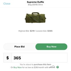 Supreme Duffle Bag Ss19