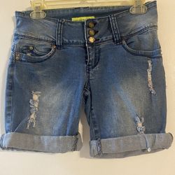 1158. Ladies Y’Mi Blue Distressed Shorts See Photos Size 5. $5.00