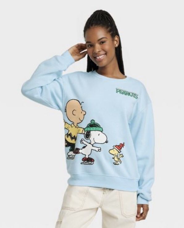 Women's Peanuts Skating Graphic Sweatshirt NWT