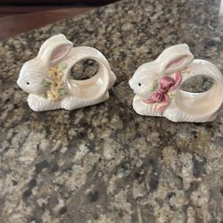 New Set of 2 Bunny Napkin Rings
