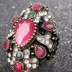 Vintage Red Ring In Size 7