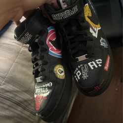 Supreme Black Air Force 1 Size 9