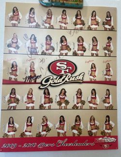 2009-2010 Coors LIGHT GOLDRUSH SAN FRANCISCO 49ERS CHEERLEADER POSTER SIGNED