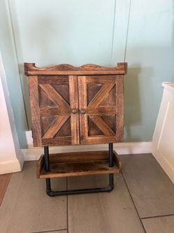 Rustic Wood Wall Cabinet with Shelf