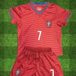 Portugal Ronaldo Soccer Jersey & Shorts Kit #7