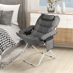 Accent Chair Folding Lazy Chair with Ottoman, Lounge Chair Single Sleeper
