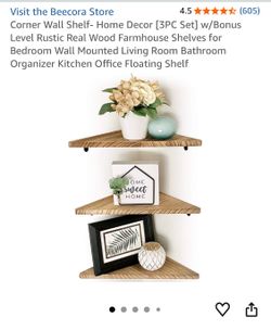 Corner shelves with mounts